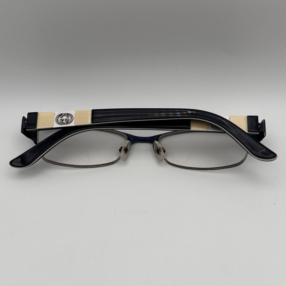Gucci GG 4213 9S6 Eyeglasses Frames Blue Cream Stripe 51-17-135 Made in Italy - Picture 6 of 6